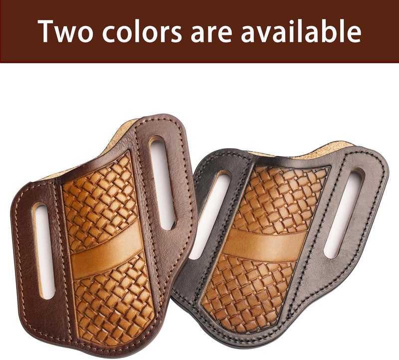 HOGIKUO Leather Knife Sheath for Belts,Fits Folding Knife Sheath(Brown) - Image 5
